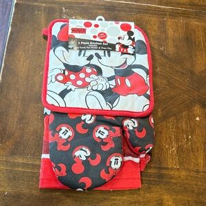 Disney Red & Black Mickey Mouse 3-Piece Kitchen Set brand new